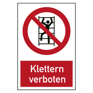 Verbotszeichen Klettern verboten Kombischild
