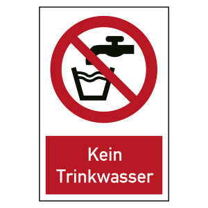 Verbotszeichen Kein Trinkwasser Kombischild