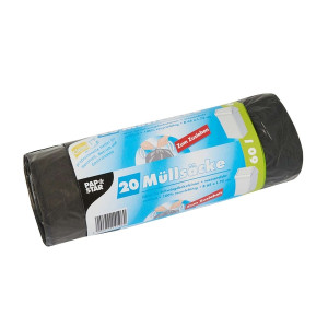 PAPSTAR Müllsäcke mit Zugband - 60 Liter, 20 Stück