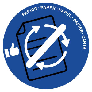 CEP Papierkorb Deckel - Ø 380 mm, blau für Papier