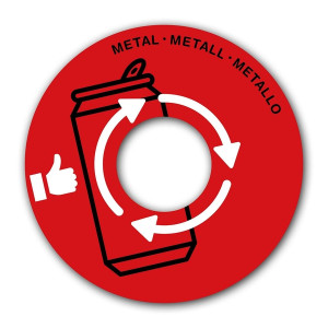 CEP Papierkorb Deckel - Ø 380 mm, rot für Metall