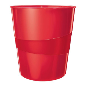 LEITZ 5278 Papierkorb WOW - 15l, Polystyren, rot metallic