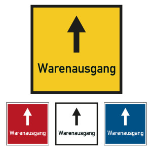Bodenmarkierung Wegweiser Warenausgang quadratisch