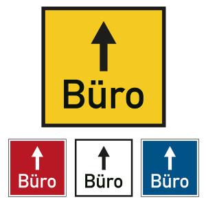 Bodenmarkierung Wegweiser Büro quadratisch