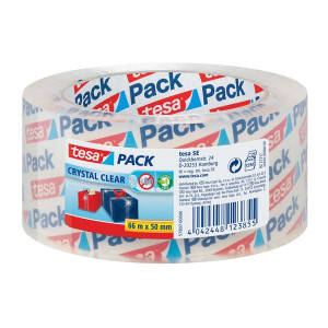 TESA Verpackungsklebeband tesapack® Crystal Clear - 50 mm x 66 m, PP, klar