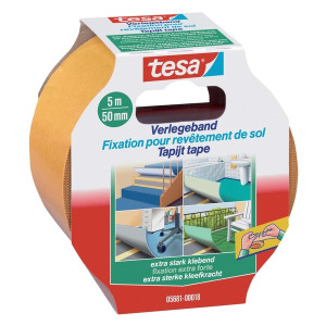 TESA Verlegeband / Klebeband doppelseitig 5 m x 50 mm, extra stark