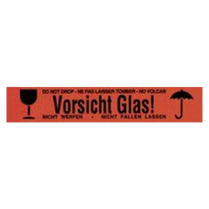 WIHEDÜ Warnband "Vorsicht Glas" - rot/schwarz, 50mm x 66m