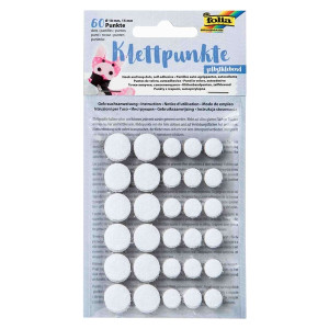 FOLIA Klettpunkte - Ø 10 und 15mm 60 Stück, schwarz & weiß