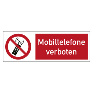 Kombischild Verbotszeichen Mobiltelefone verboten
