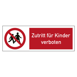Kombischild Verbotszeichen Zutritt für Kinder verboten