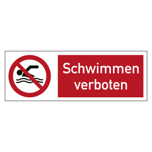Kombischild Verbotszeichen Schwimmen verboten