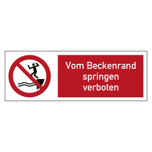 Kombischild Verbotszeichen Vom Beckenrand springen verboten