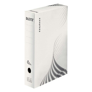 LEITZ 6131 Archivbox easyboxx - A4 80 mm Wellpappe (RC) weiß