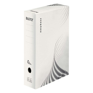 LEITZ 6132 Archivbox easyboxx - A4 100 mm Wellpappe (RC) weiß