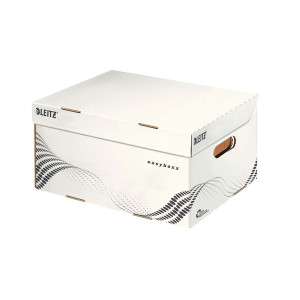 LEITZ 6135 Archiv Container easyboxx S - Wellpappe (RC) Tragkraft 10 kg weiß