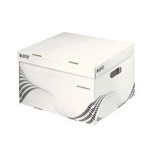 LEITZ 6136 Archiv Container easyboxx M - Wellpappe (RC) Tragkraft 15 kg weiß