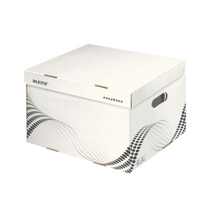 LEITZ 6137 Archiv Container easyboxx L - Wellpappe (RC) Tragkraft 17 kg weiß