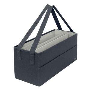 LEITZ 6444 Tasche Hot Desking Stoff - samtgrau 3 Fächer Stoff