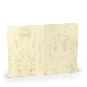 RÖSSLER Briefkarte Paperado - B6, 220 g/qm, doppelt, hoch, planliegend, chamois marmora