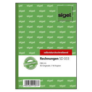 SIGEL Rechnungen - A6, 1. und 2. Blatt bedruckt, SD, MP, 2 x 40 Blatt
