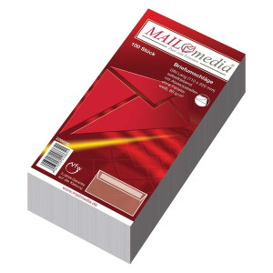 MAILMEDIA Briefhülle - DL, weiß, haftklebend, Innendruck, 80 g/qm, 100 Stück