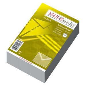 MAILMEDIA Briefumschläge - C6 (162x114 mm), ohne Fenster, nassklebend, 75 g/qm, 100 Stück