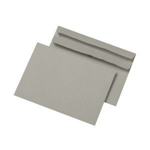 MAILMEDIA Briefumschläge - C6 (162x114 mm), ohne Fenster, selbstklebend, 75 g/qm, 1.000 Stück, recycling grau
