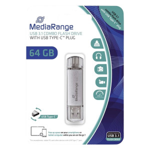 MEDIARANGE USB Stick 3.1 Kombo-Speicherstick, mit USB Type-C Stecker - 64 GB