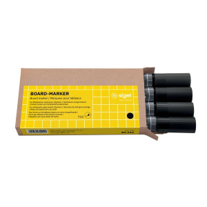 SIGEL Boardmarker Rundspitze - nachfüllbar, 2 - 3 mm, schwarz, 4 Stück