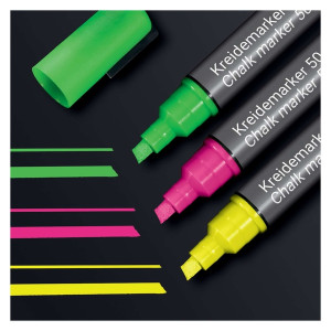 SIGEL Kreidemarker 50 - Keilspitze, 1-5mm, sortiert, 3 Stück