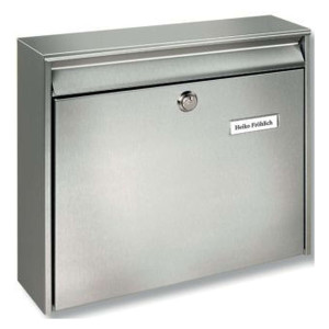 BURG-WÄCHTER Briefkasten Borkum - 362 x 322 x 100 mm, silber, Edelstahl