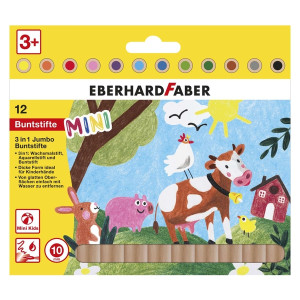 EBERHARD FABER Farbstiftetui Jumbo Mini Kids 3in1 - 12er Etui