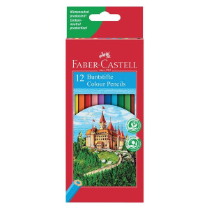FABER CASTELL Farbstifte CASTLE - 12 Farben sortiert, Kartonetui