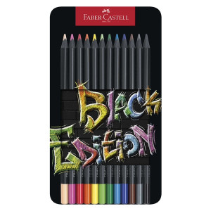 FABER CASTELL Black Edition Buntstift - 12er Metalletui