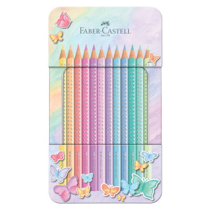FABER CASTELL Buntstifte Sparkle Pastell - 12er Metalletui, sortiert
