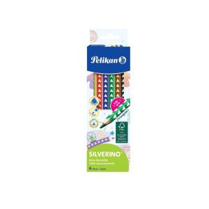 PELIKAN Farbstifte SILVERINO - dick, 6er Pack