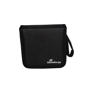 MEDIARANGE Archivierungsmappe für 24 Discs, Nylon, schwarz