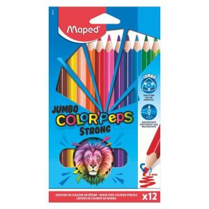 MAPED Farbstiftetui Jumbo Color'Peps Strong - 12 Farben sortiert
