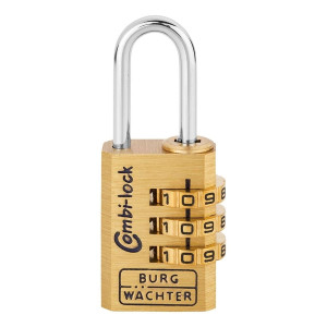BURG-WÄCHTER Zahlen-Vorhangschloss Combi Lock 80 - drei Zahlenrollen, Bügelhöhe 21,2 mm