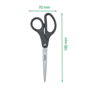 LEITZ 5421 Schere, Edelstahl, Titanbeschichtet, 180 mm, dunkelgrau