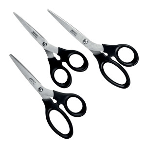 LEITZ Edelstahlschere Set, rostfreier Edelstahl, 165/185/200 mm, 3 Stück, schwarz