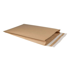 PACK´N POST Faltentaschen - 340+80x420+80 mm, Spitzboden, o. Fenster, 250 Stück, braun
