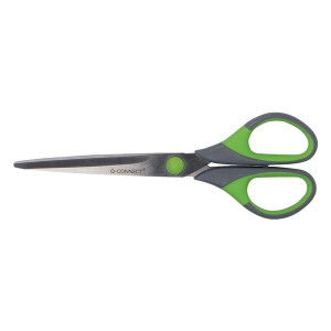 Q-CONNECT Schere Soft Grip 17,5 cm grau/grün