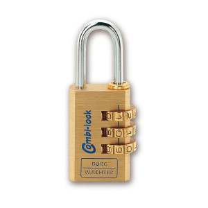 BURG-WÄCHTER Zahlen-Vorhangschloss Combi Lock 80 - drei Zahlenrollen, Bügelhöhe 27,7 mm