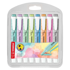 STABILO Textmarker swing® cool Pastel - Etui mit 8 Stiften, sortiert