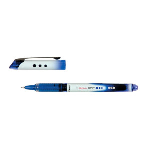 PILOT Tintenroller V-Ball Grip 05, mit Kappe, druckresistent, gummierte Griffzone, 0.5mm (F), blau