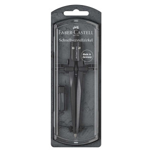 FABER CASTELL Schnellverstellzirkel Stream 2019 - Ø340 mm, 170 mm, black stone, Etui