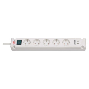 BRENNENSTUHL Steckdosenleiste Bremounta+Schalter, 5-fach + USB-C, weiß