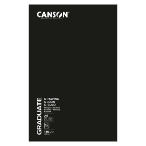 CANSON Skizzenbuch Graduate - A5, 140 g/qm, 20 Blatt, Softcover schwarz