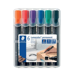 STAEDTLER Permanentmarker Lumocolor® 350, STAEDTLER Box mit 6 Farben